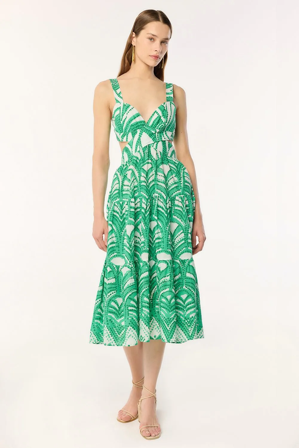 Long Dress Coco - Green Himba sold by Poupette St Barth product image thumbnail 2