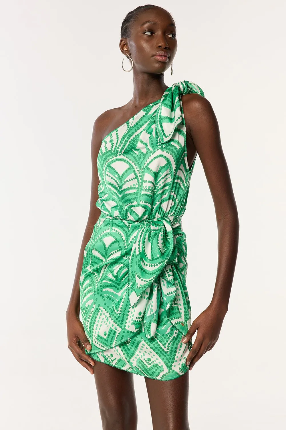 Mini Dress Celie - Green Himba sold by Poupette St Barth