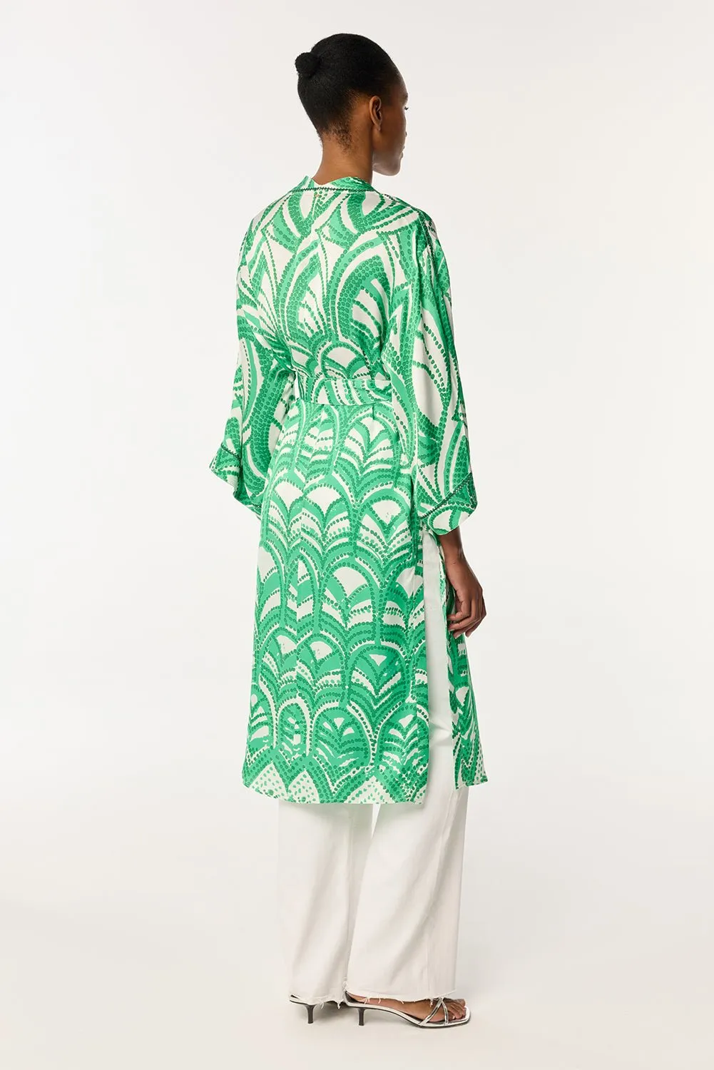 Long Kimono Erica - Green Himba sold by Poupette St Barth product image thumbnail 3