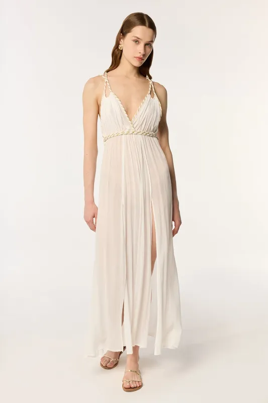 Long Dress Collette - Natural White sold by Poupette St Barth