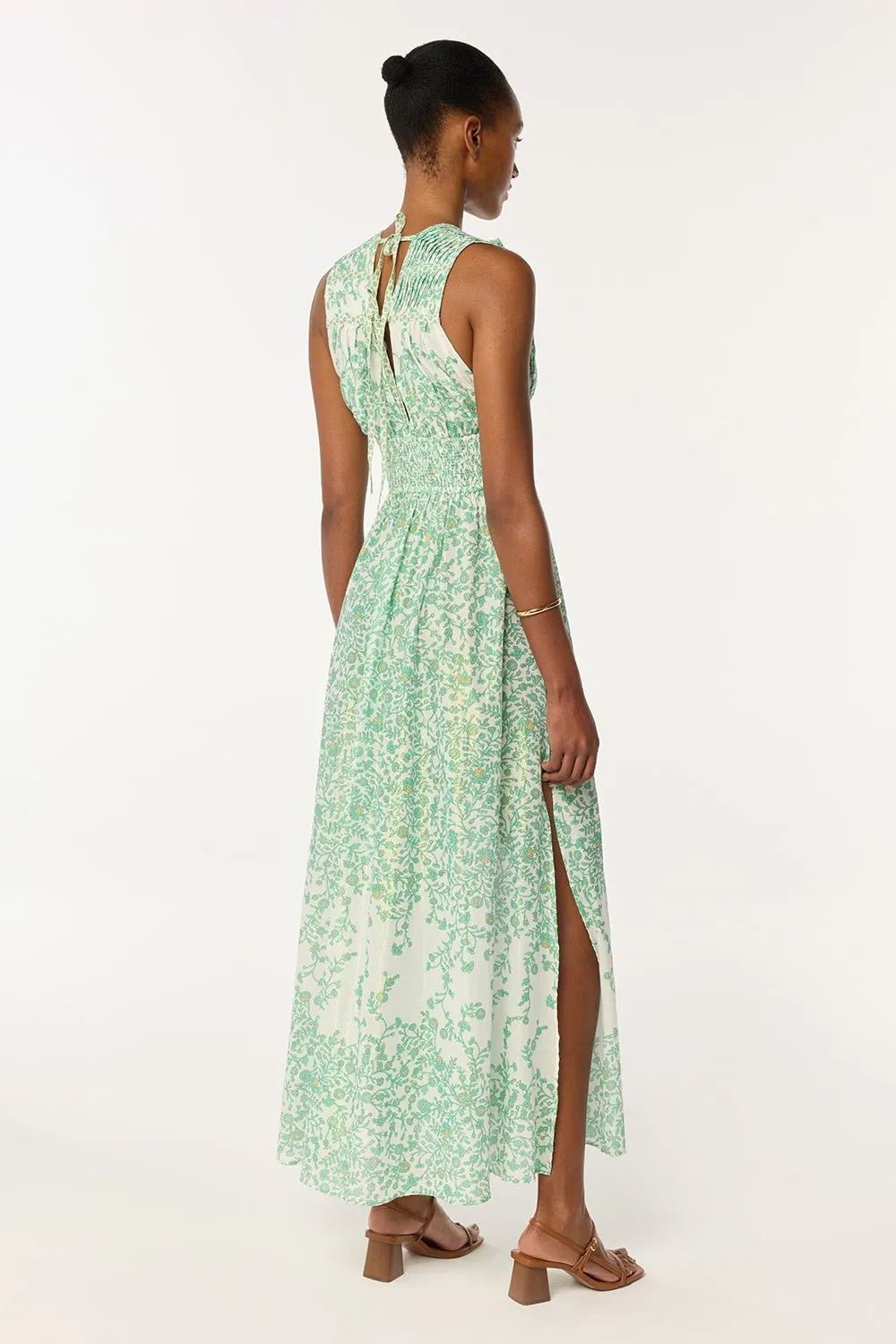Long Dress Chiara - Green Lazuli sold by Poupette St Barth product image thumbnail 3