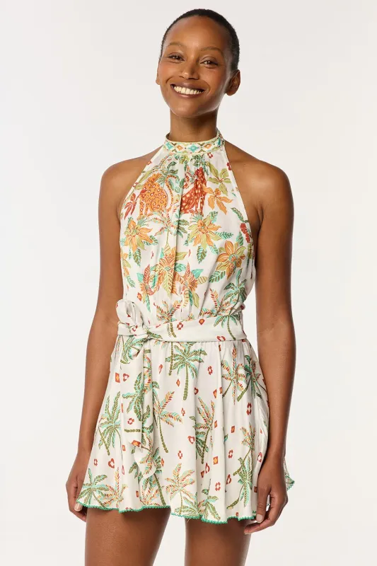 Mini Dress Cassandra - Green Equator sold by Poupette St Barth