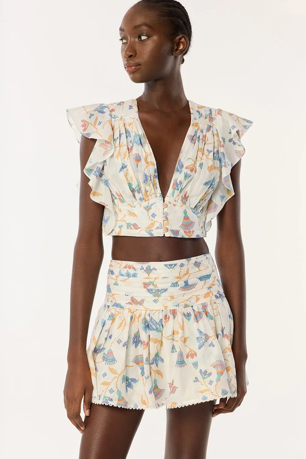 Mini Skirt Colleen - Blue Ylang Ylang sold by Poupette St Barth product image thumbnail 3