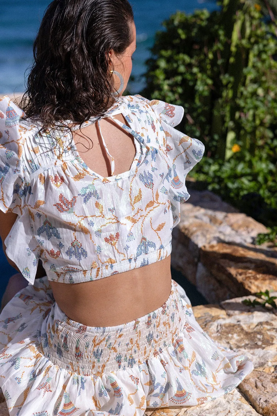 Mini Skirt Colleen - Blue Ylang Ylang sold by Poupette St Barth product image thumbnail 2