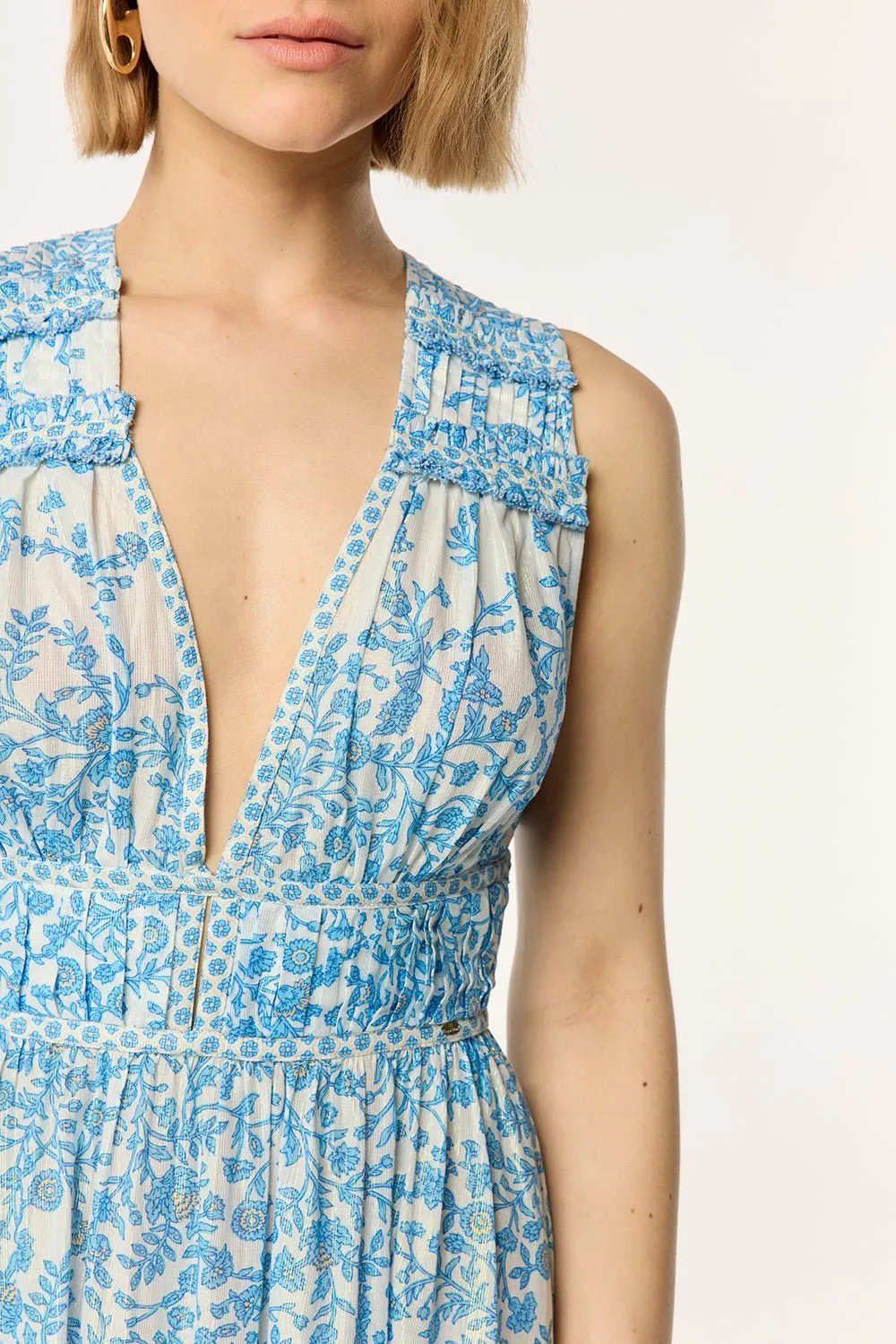 Long Dress Chiara - Blue Lazuli sold by Poupette St Barth product image thumbnail 3