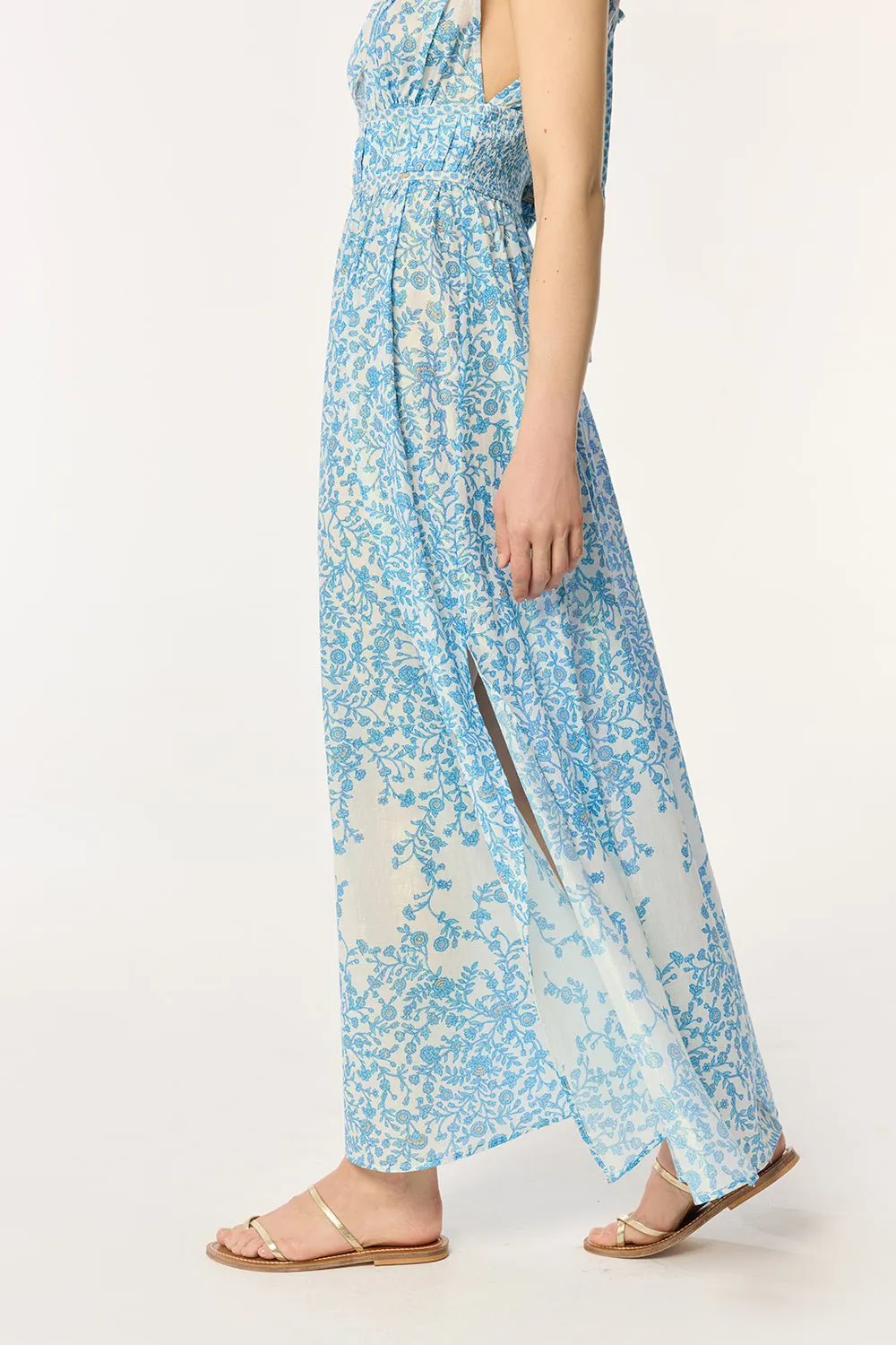Long Dress Chiara - Blue Lazuli sold by Poupette St Barth product image thumbnail 5