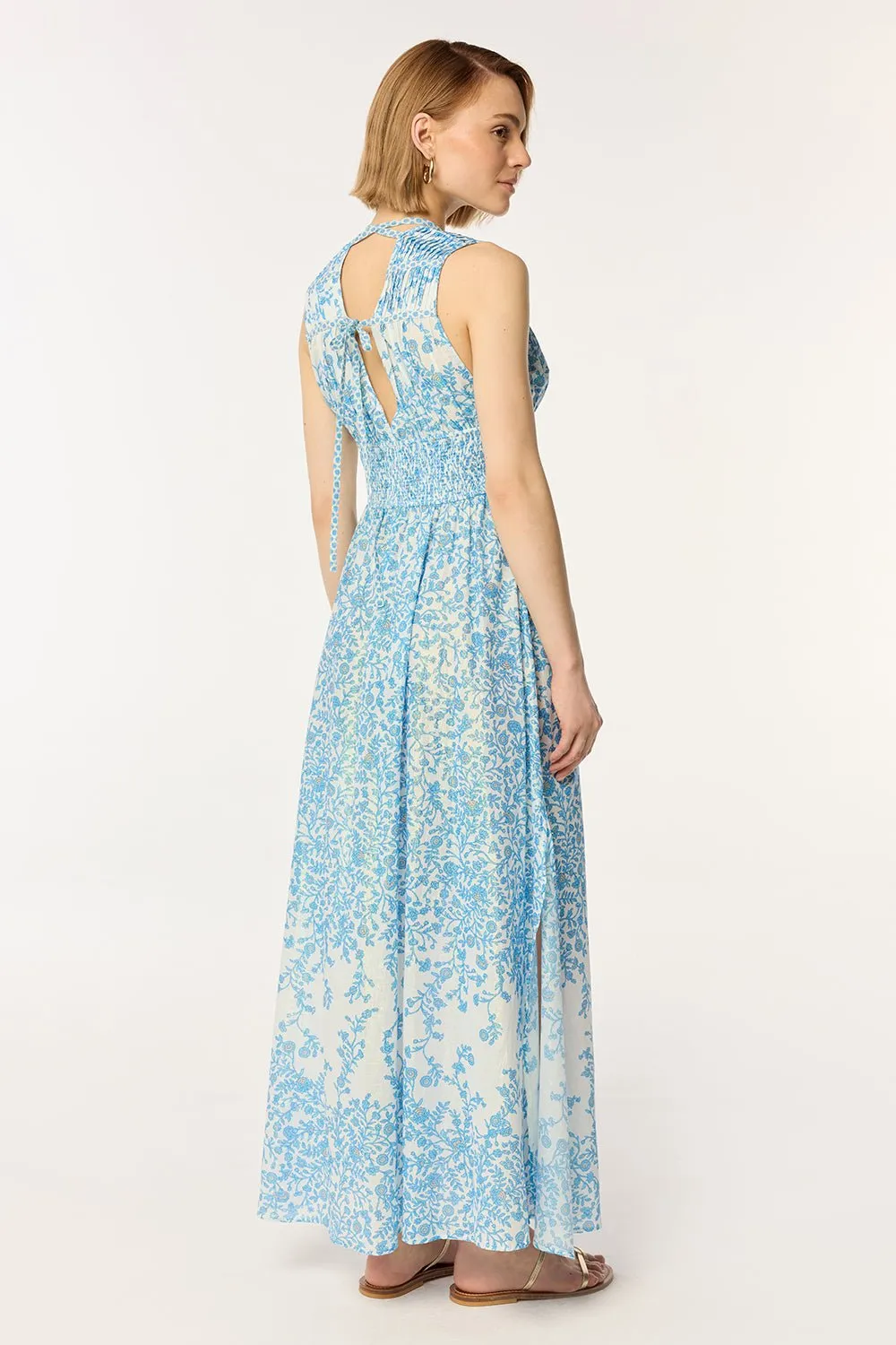 Long Dress Chiara - Blue Lazuli sold by Poupette St Barth product image thumbnail 4