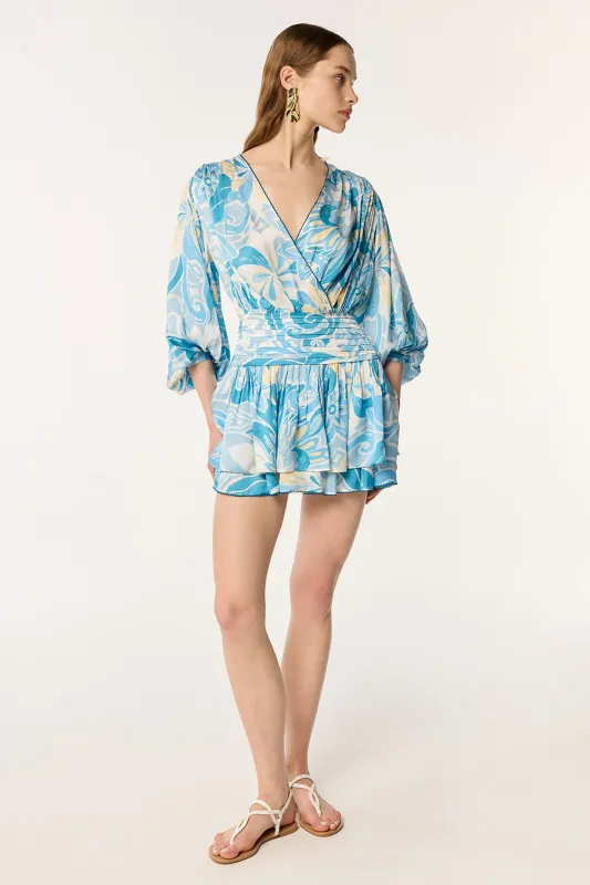 Mini Dress Colleen - Blue Fantasia sold by Poupette St Barth