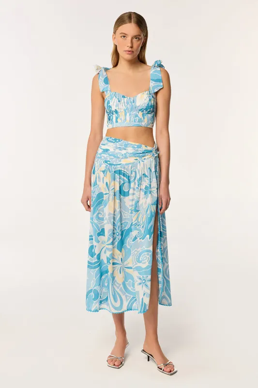 Long Skirt Carla - Blue Fantasia sold by Poupette St Barth