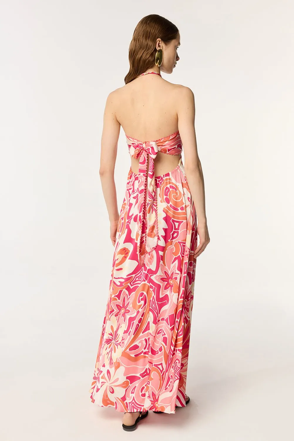 Long Dress Carla - Pink Fantasia sold by Poupette St Barth product image thumbnail 3