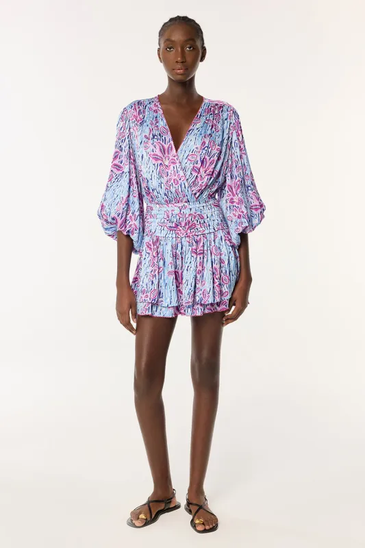 Mini Dress Colleen - Blue Exotic Forest sold by Poupette St Barth