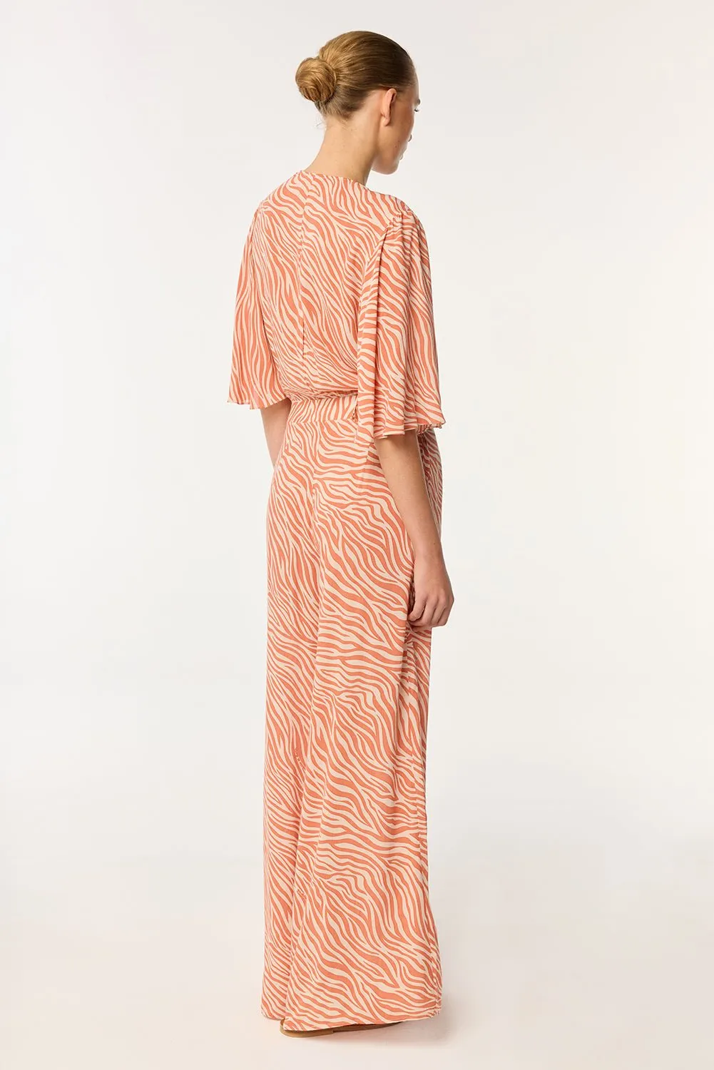 Long Jumpsuit Celie - Orange Zebra Stripes sold by Poupette St Barth product image thumbnail 3