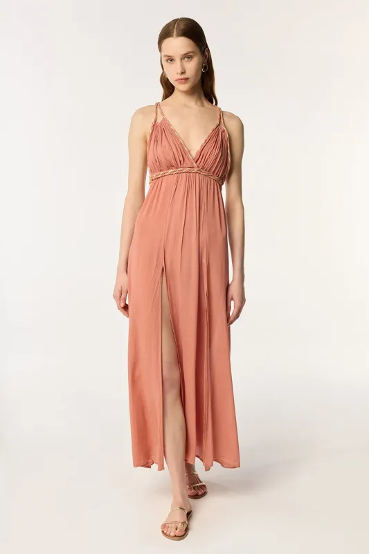 Long Dress Collette - Dusty Pink sold by Poupette St Barth
