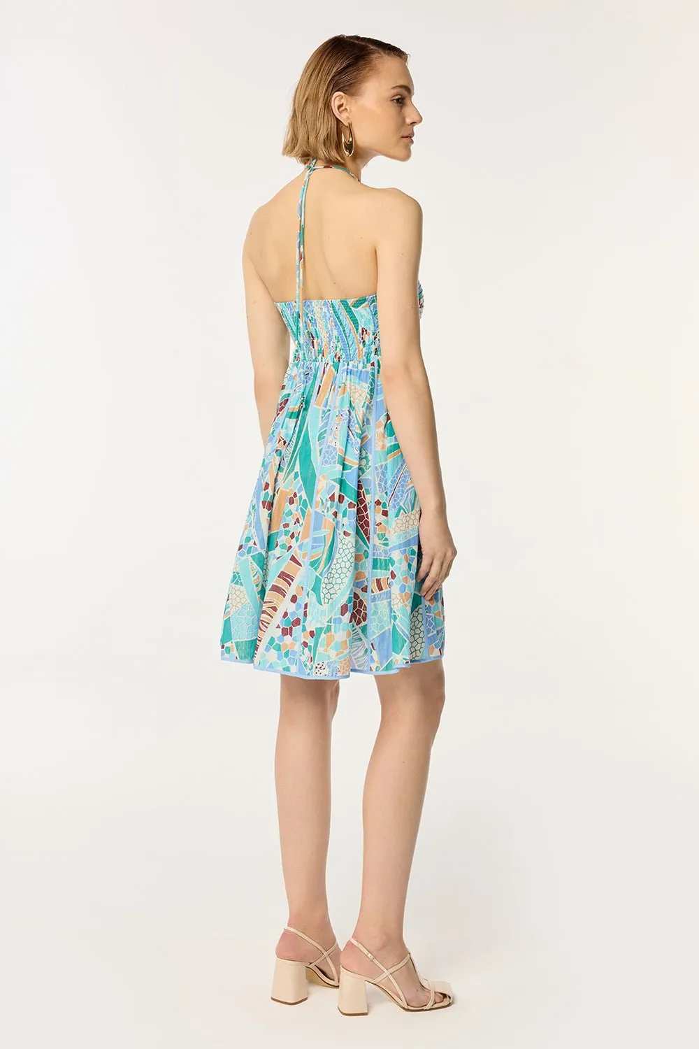 Mini Dress Cycas - Blue Mosaic sold by Poupette St Barth product image thumbnail 4