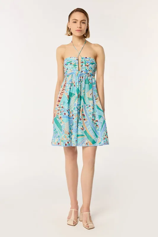 Mini Dress Cycas - Blue Mosaic sold by Poupette St Barth