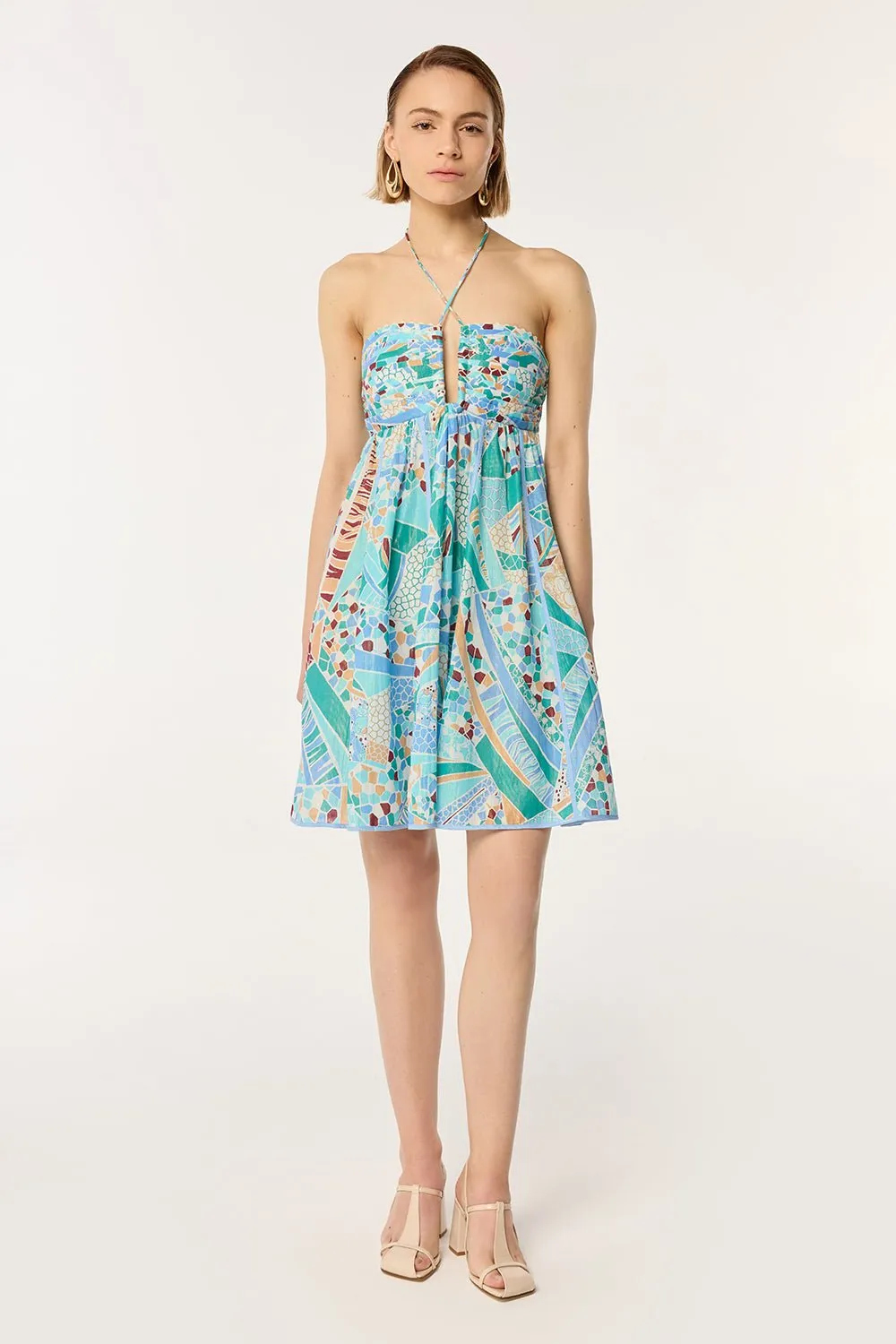 Mini Dress Cycas - Blue Mosaic sold by Poupette St Barth