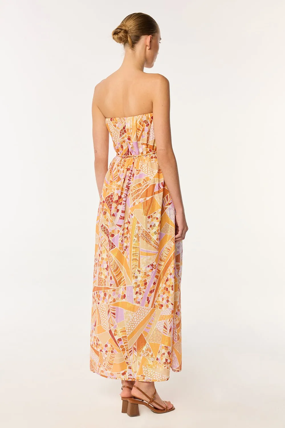 Long Dress Mara - Orange Mosaic sold by Poupette St Barth product image thumbnail 3