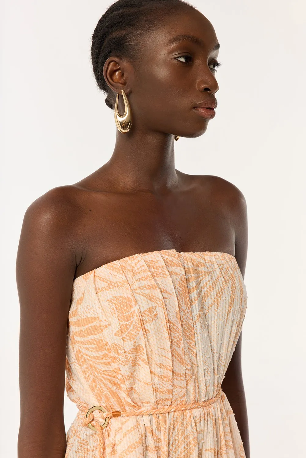 Long Dress Mara - Orange Frangipani sold by Poupette St Barth product image thumbnail 2