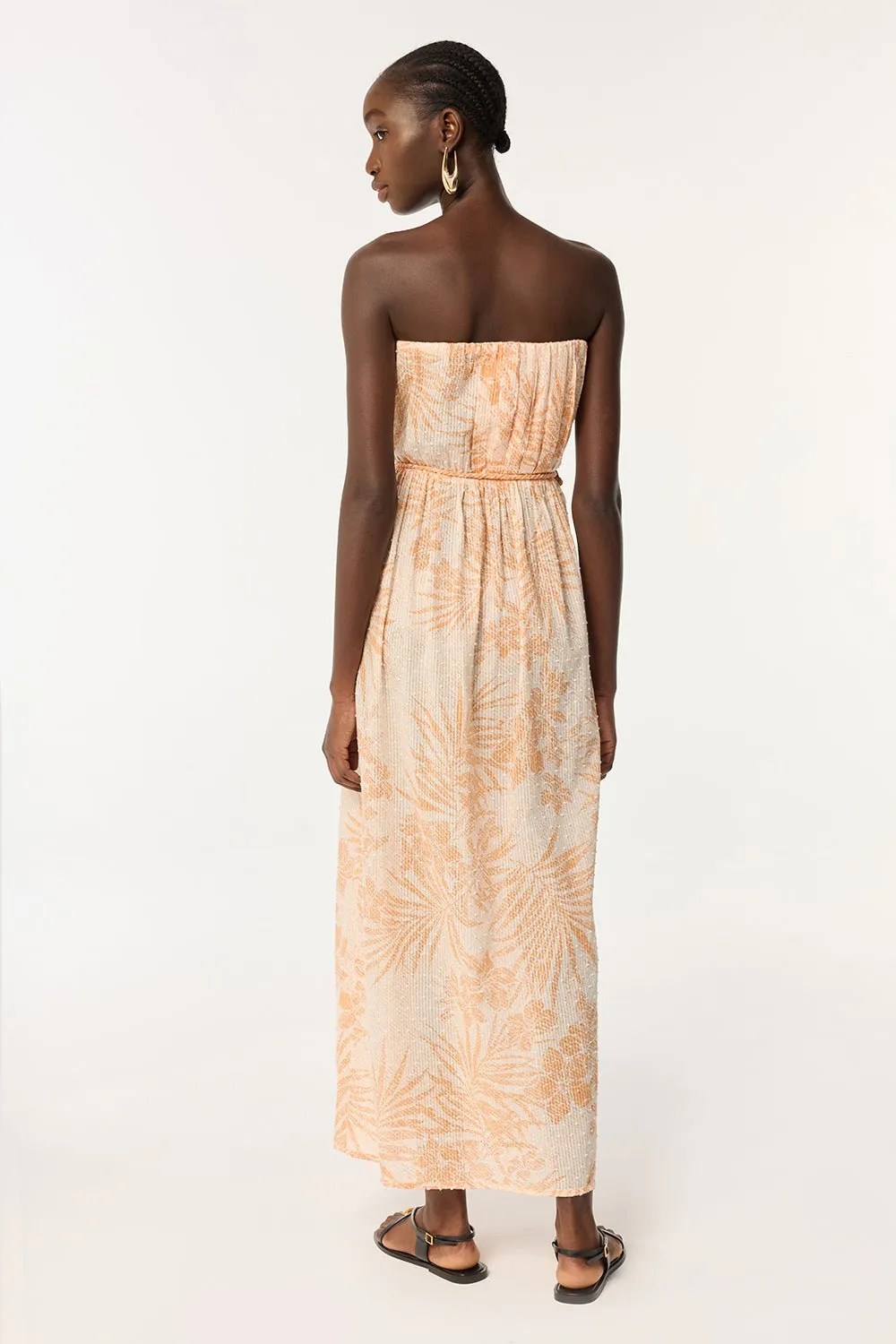 Long Dress Mara - Orange Frangipani sold by Poupette St Barth product image thumbnail 3