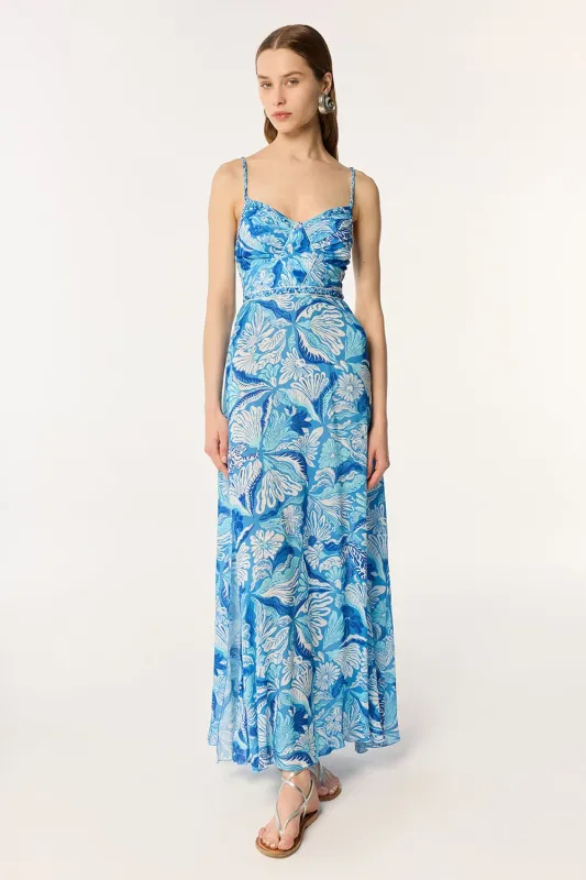 Long Dress Cara - Blue Tiger Lily sold by Poupette St Barth