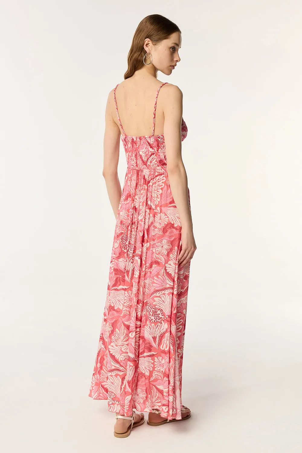 Long Dress Cara - Pink Tiger Lily sold by Poupette St Barth product image thumbnail 2