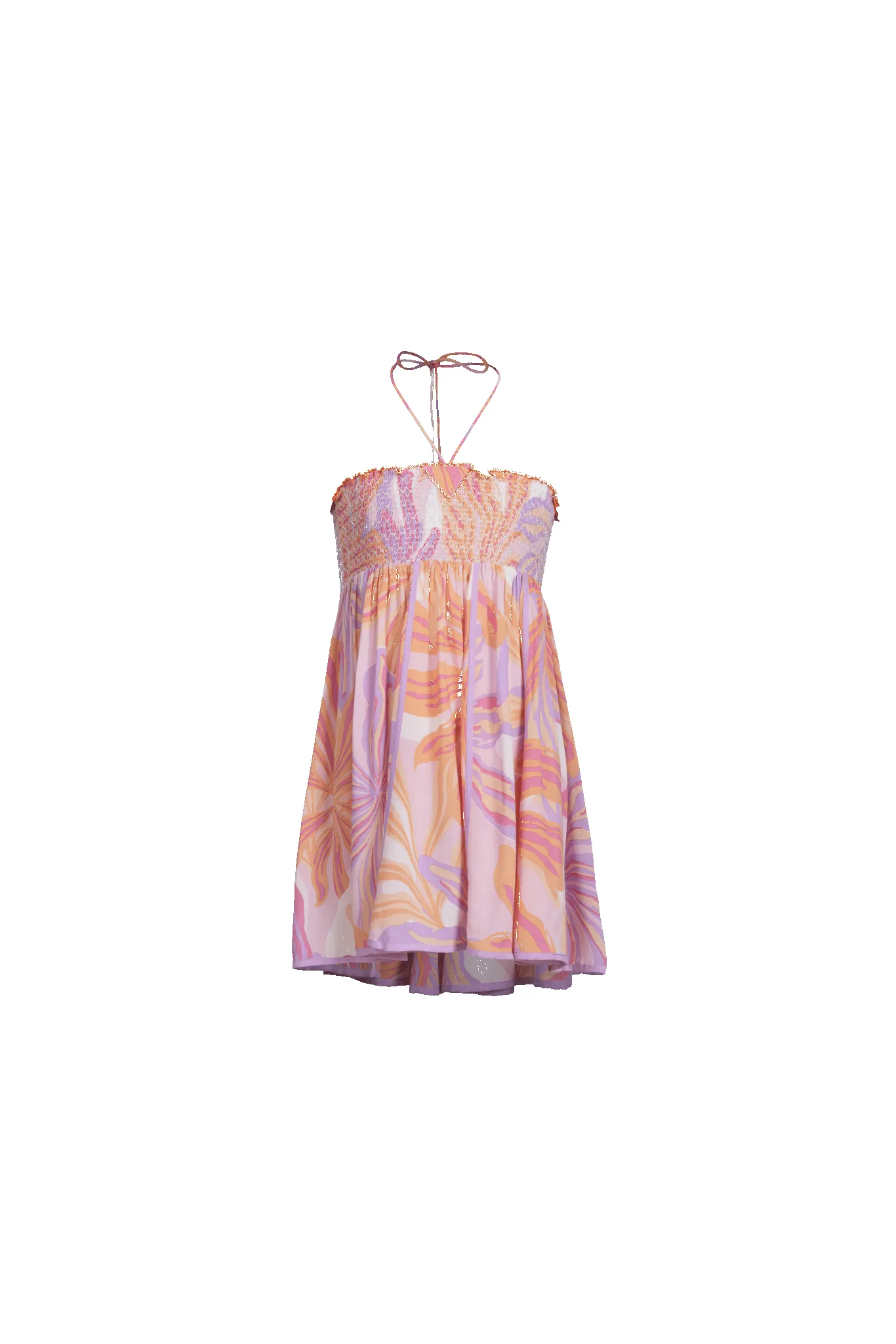 Mini Dress Cycas for girls - Pink Seaweed sold by Poupette St Barth