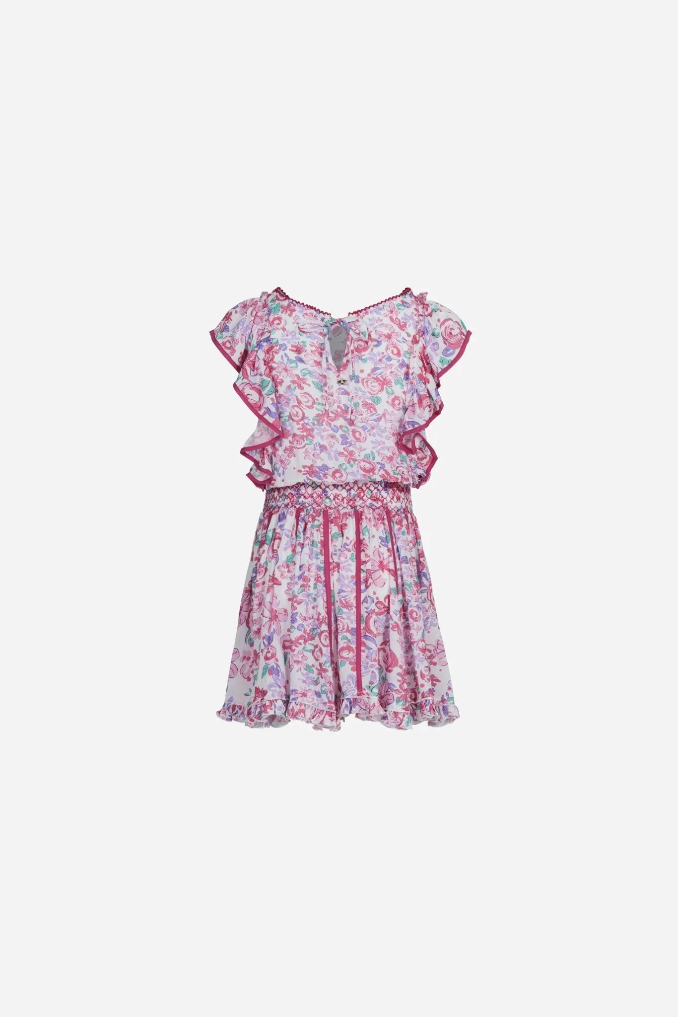 Mini Dress Kikka for girls - Pink Garden Rose sold by Poupette St Barth product image thumbnail 2