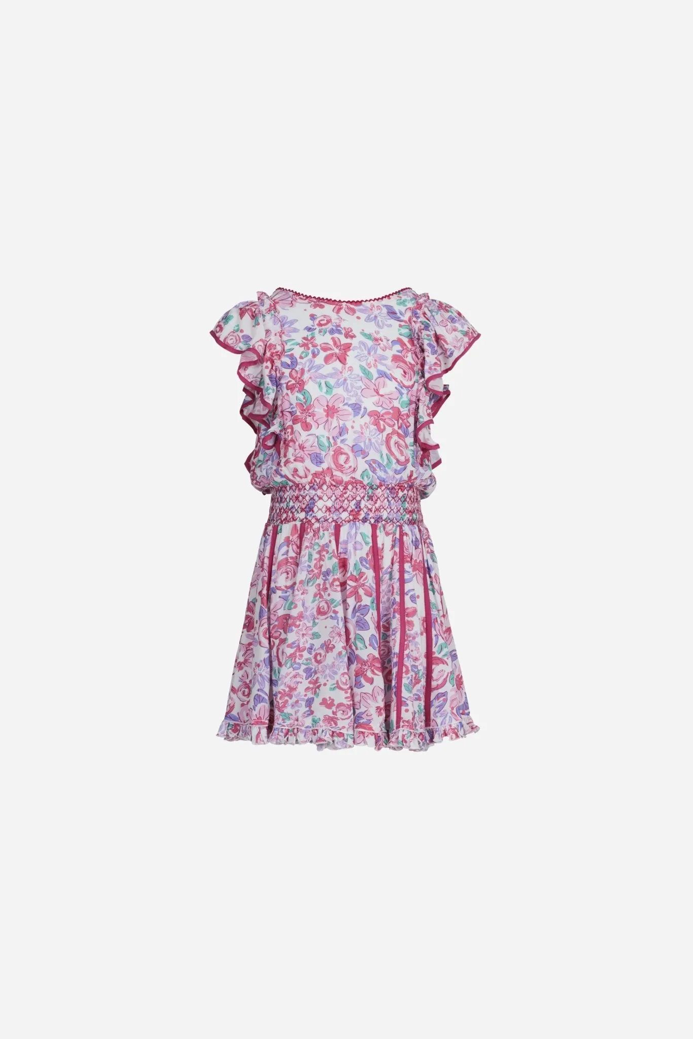 Mini Dress Kikka for girls - Pink Garden Rose sold by Poupette St Barth