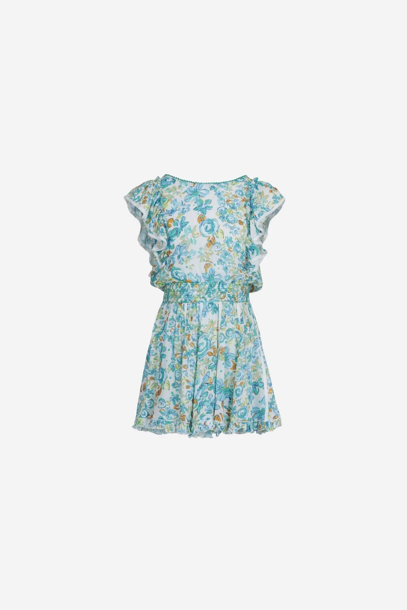 Mini Dress Kikka for girls - Mint Garden Rose sold by Poupette St Barth
