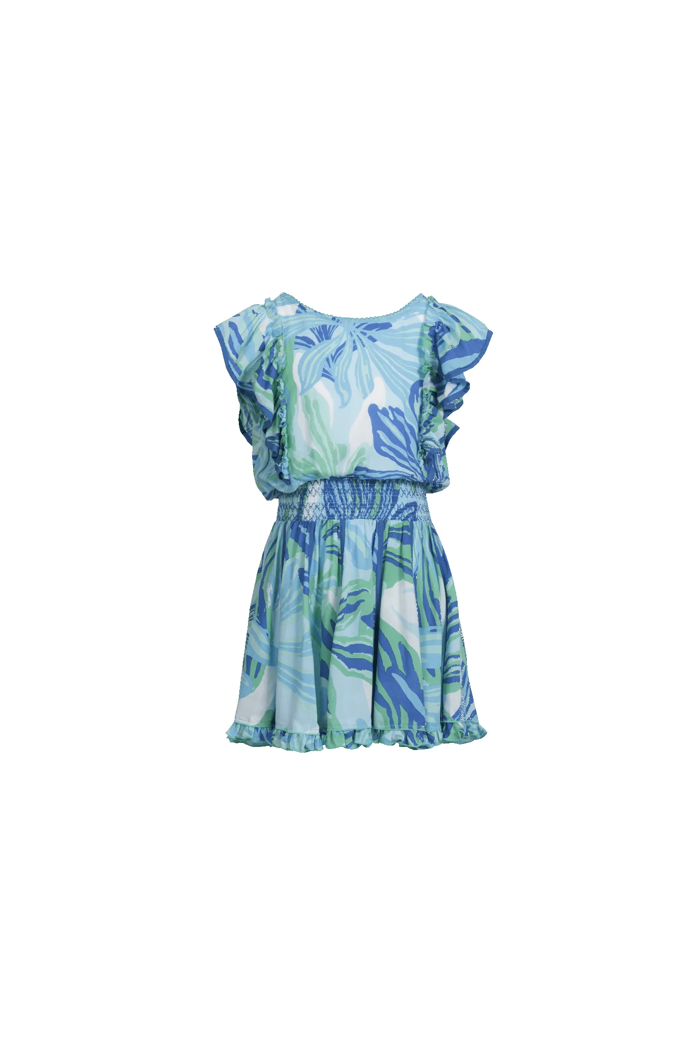 Mini Dress Kikka for girls - Blue Seaweed sold by Poupette St Barth product image thumbnail 2
