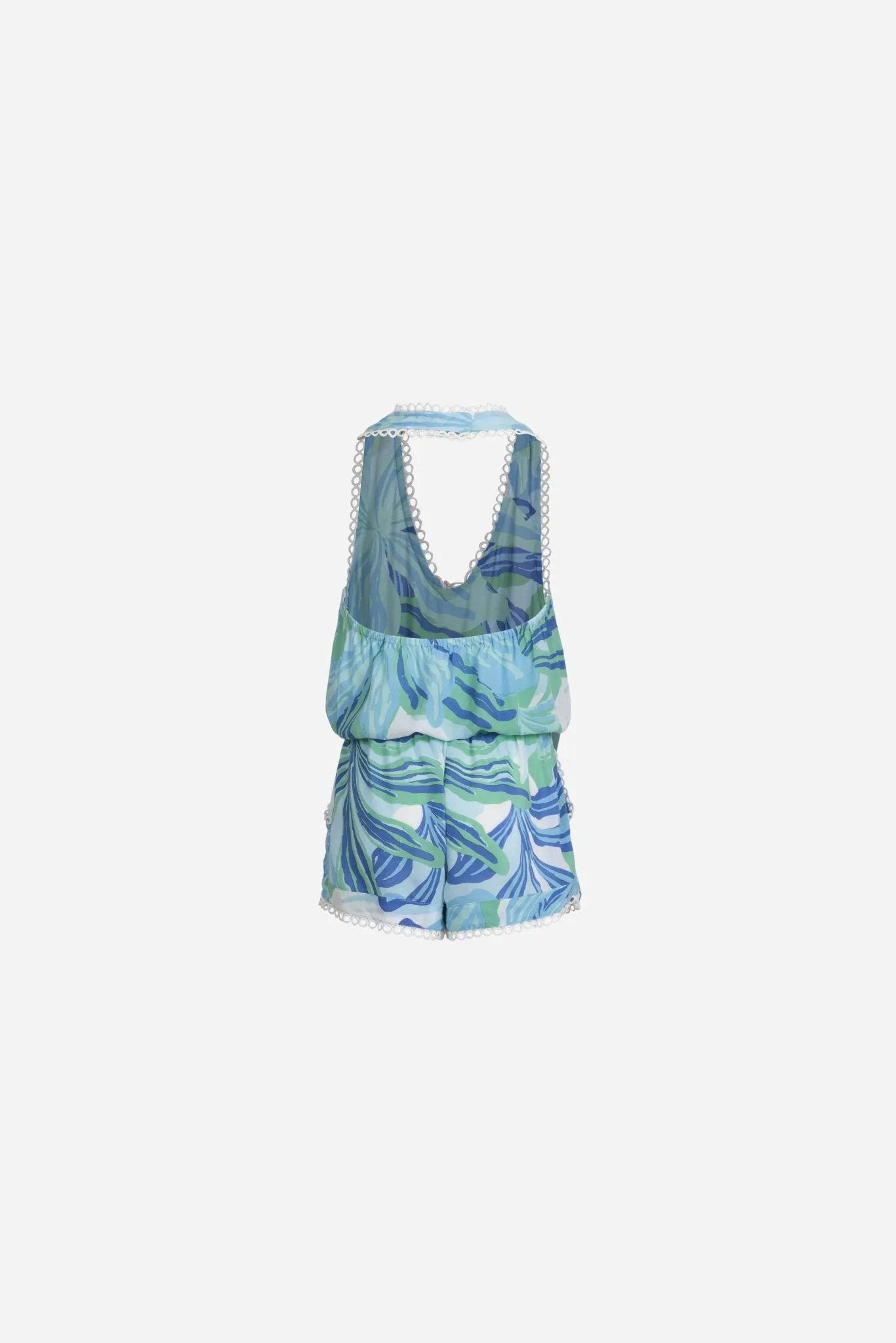 Short Jumpsuit Beth for girls - Blue Seaweed sold by Poupette St Barth product image thumbnail 2