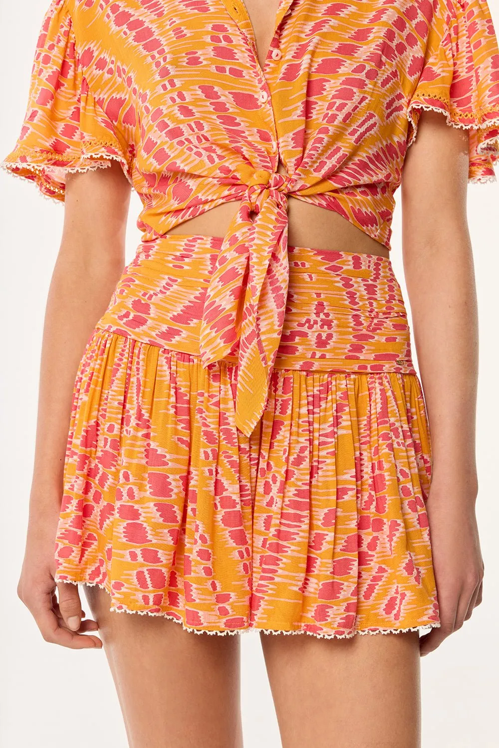 Mini Skirt Colleen - Yellow Kalina sold by Poupette St Barth