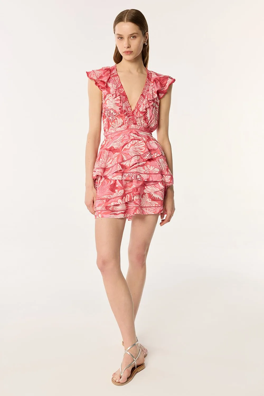 Mini Dress Carol - Pink Tiger Lily sold by Poupette St Barth product image thumbnail 3