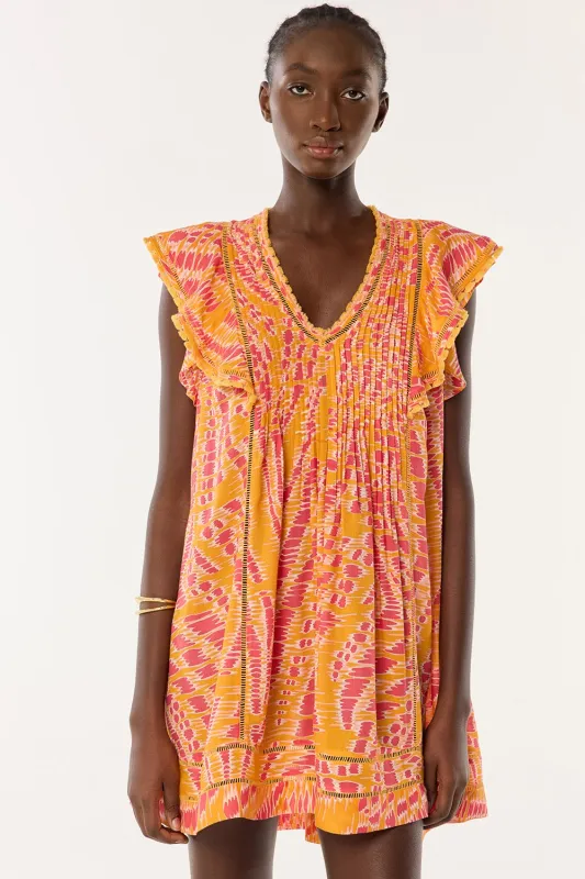 Mini Dress Camelia - Yellow Kalina sold by Poupette St Barth