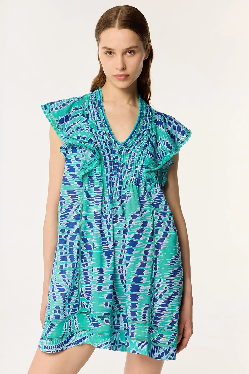 Mini Dress Camelia - Sky Kalina sold by Poupette St Barth product image thumbnail 4