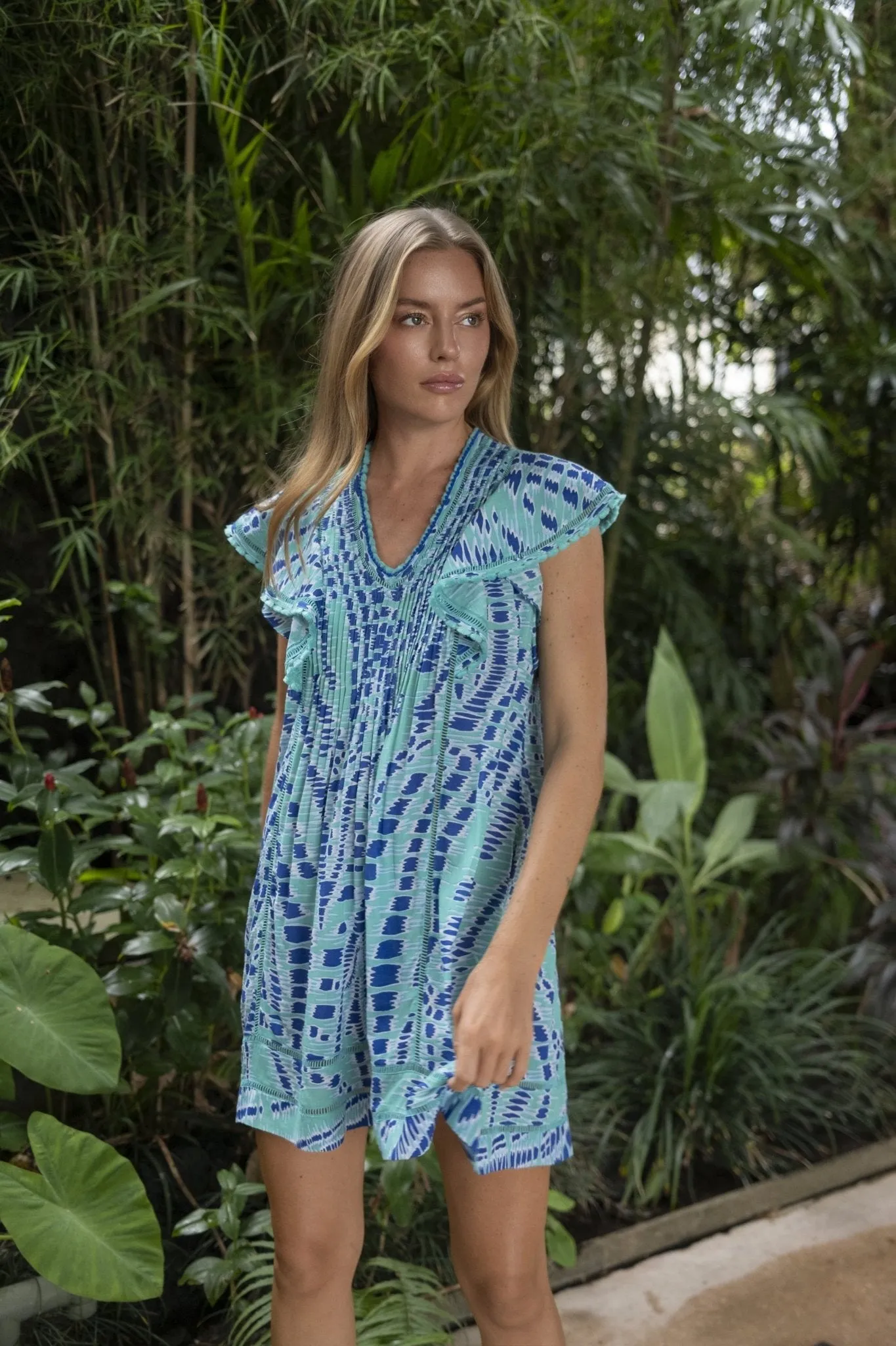 Mini Dress Camelia - Sky Kalina sold by Poupette St Barth