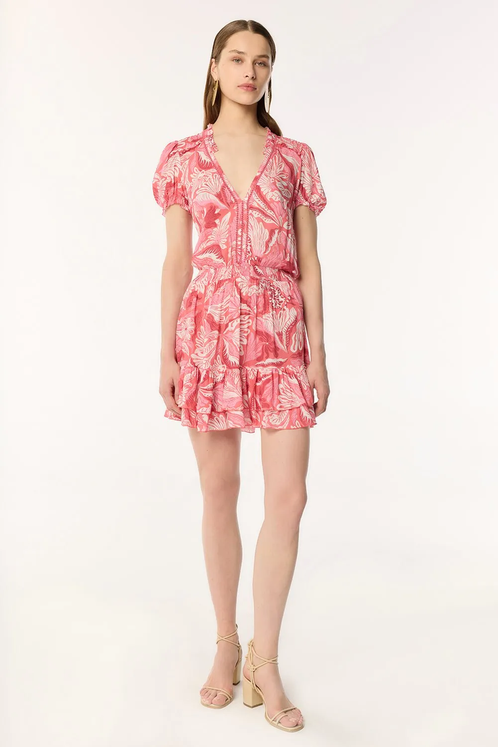 Mini Dress Bibi - Pink Tiger Lily sold by Poupette St Barth product image thumbnail 2