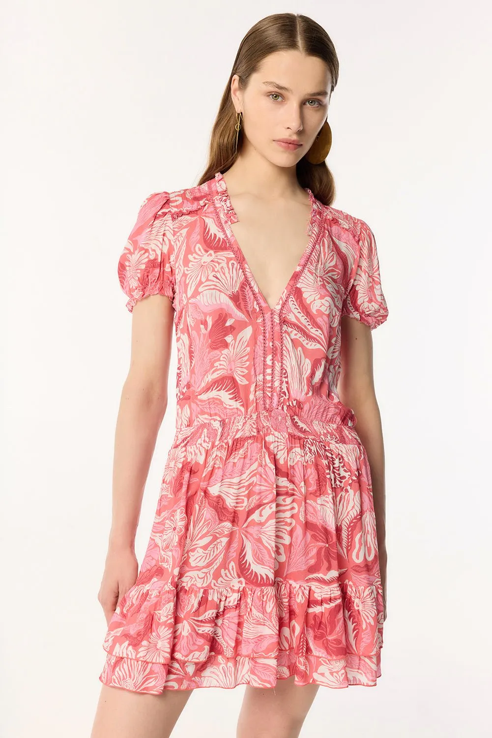 Mini Dress Bibi - Pink Tiger Lily sold by Poupette St Barth