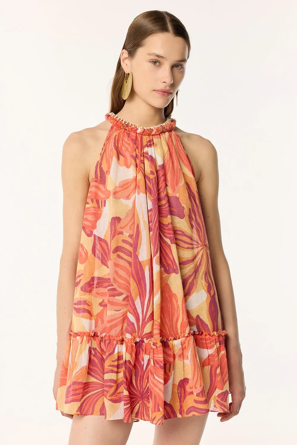 Mini Dress Cleo - Red Seaweed sold by Poupette St Barth product image thumbnail 3