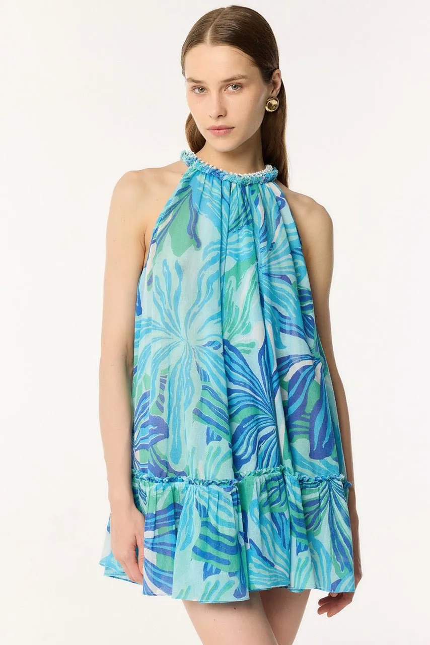 Mini Dress Cleo - Blue Seaweed sold by Poupette St Barth