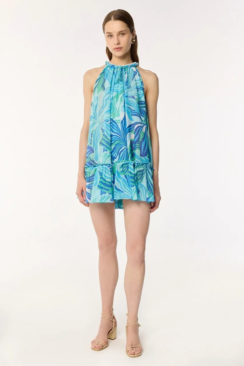 Mini Dress Cleo - Blue Seaweed sold by Poupette St Barth product image thumbnail 2