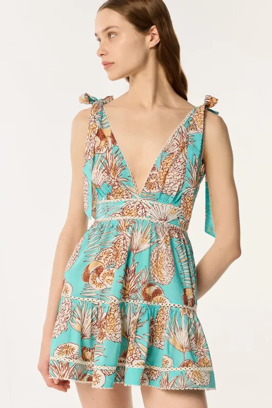 Mini Dress Cara - Mint Karibia sold by Poupette St Barth