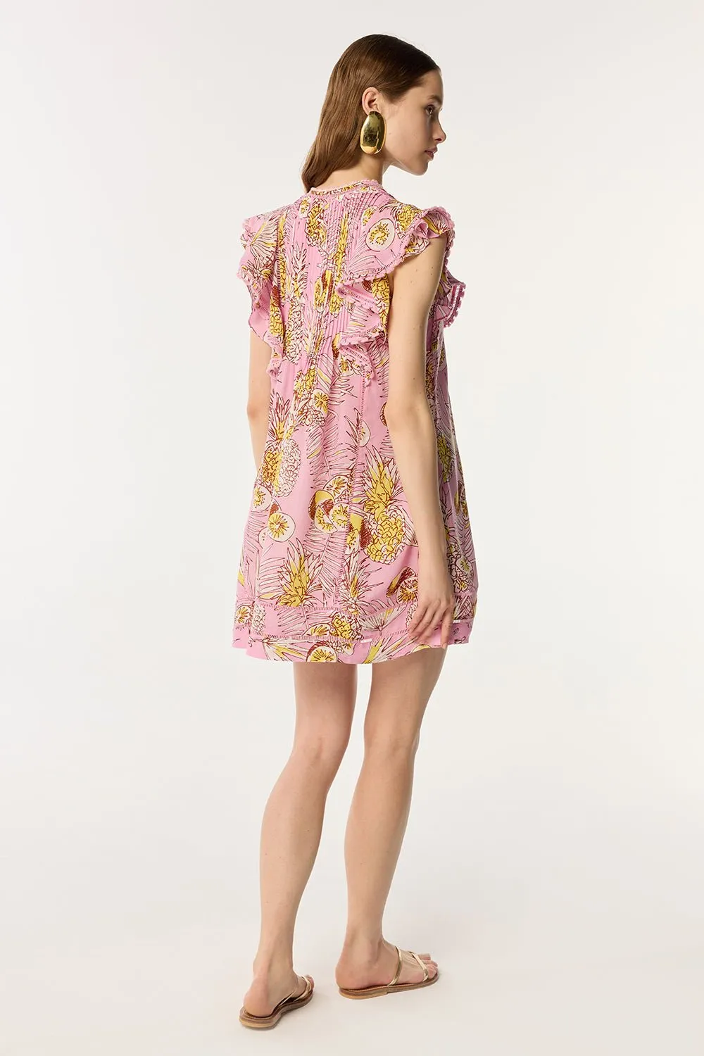 Mini Dress Camelia - Pink Karibia sold by Poupette St Barth product image thumbnail 3