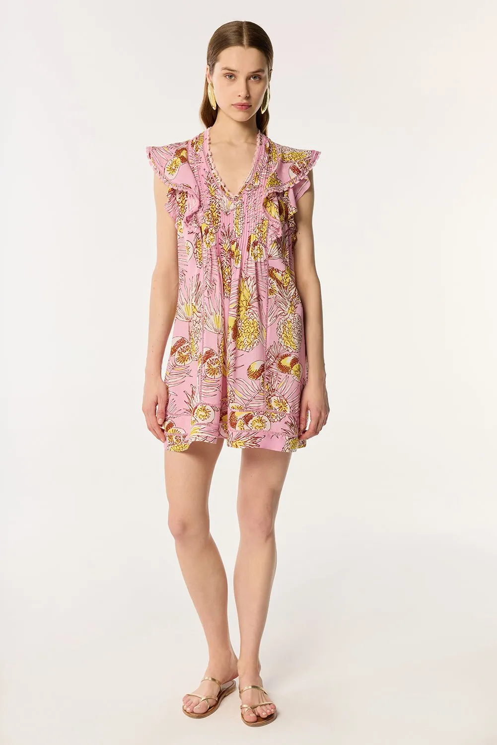 Mini Dress Camelia - Pink Karibia sold by Poupette St Barth product image thumbnail 2