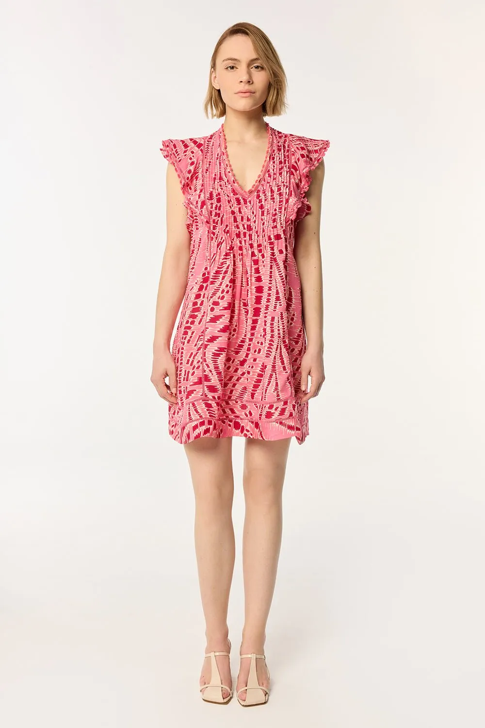 Mini Dress Camelia - Pink Kalina sold by Poupette St Barth product image thumbnail 3