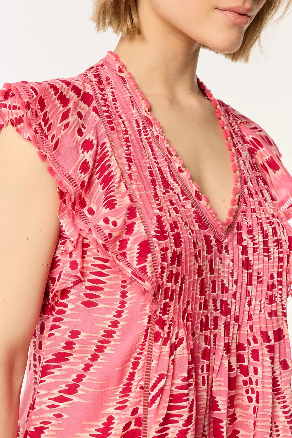 Mini Dress Camelia - Pink Kalina sold by Poupette St Barth product image thumbnail 2