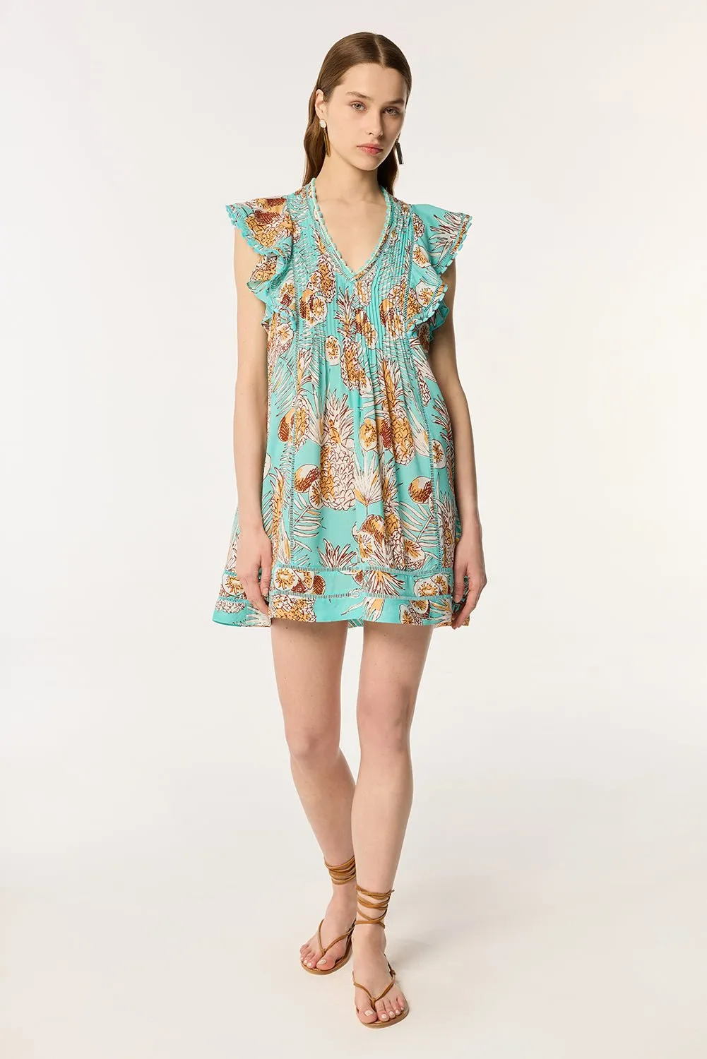 Mini Dress Camelia - Mint Karibia sold by Poupette St Barth product image thumbnail 2
