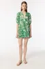 Mini Dress Aria - White Green Macro Stelis sold by Poupette St Barth