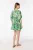 Mini Dress Aria - White Green Macro Stelis sold by Poupette St Barth