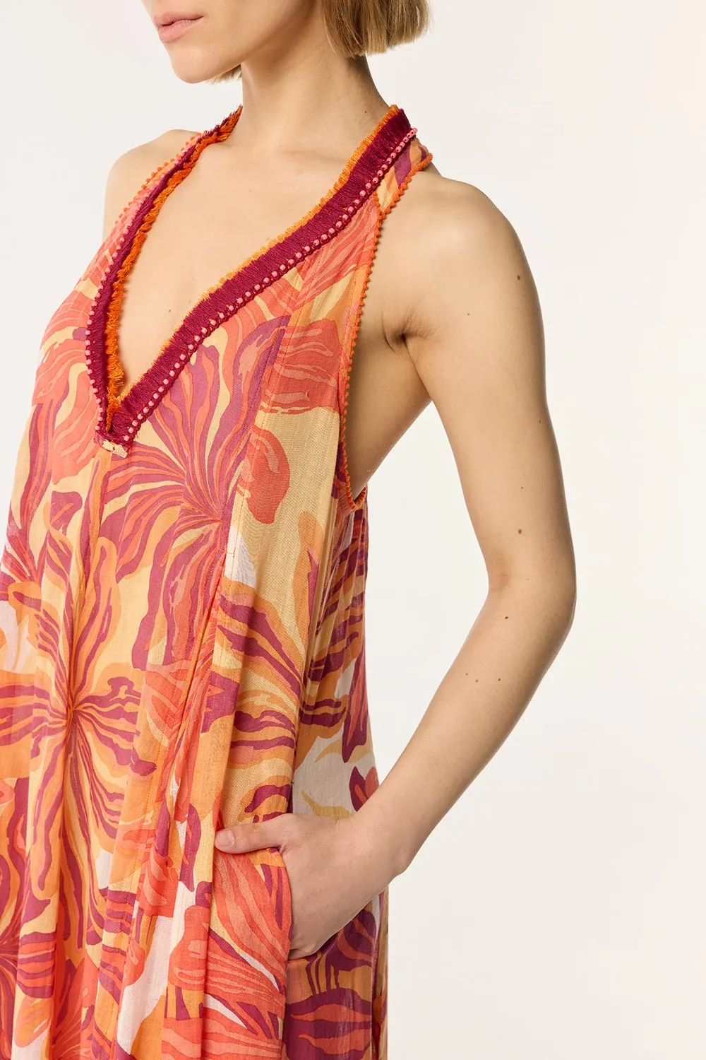 Long Dress Nava - Red Seaweed sold by Poupette St Barth product image thumbnail 2